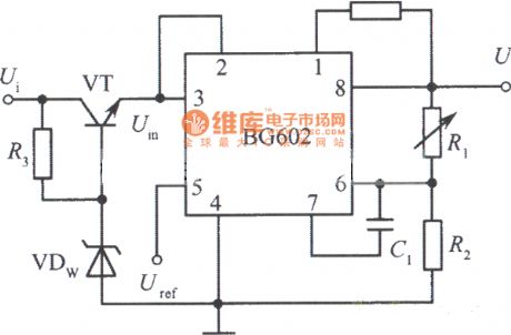 High input voltage integrated regulated power supply circuit diagram composed of BG602