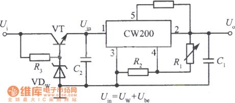 High input voltage integrated regulated power supply circuit diagram 2 composed of CW200