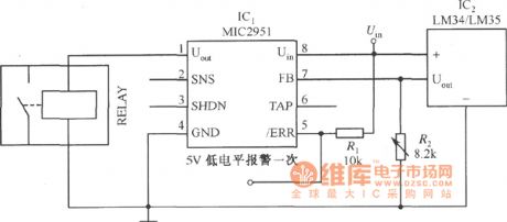 Overheat protection system circuit composed of MIC2951