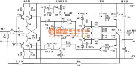 High voltage high exchange rate power amplifier circuit diagram