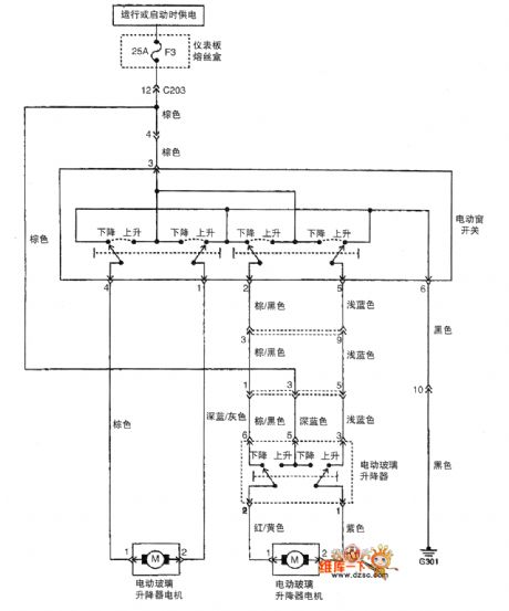 Shanghai GM Wuling Chevrolet Spark Car Electric Door And Window Circuit