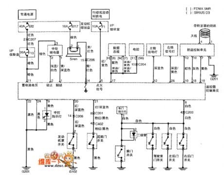 Shanghai GM Wuling Chevrolet Spark Car Anti-Theft System Circuit (2)