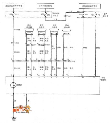 Shanghai GM Wuling Chevrolet Spark Car Audio System Circuit