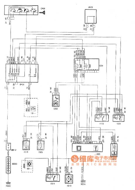 Dongfeng Peugeot Citroen Picasso 2.0L engine cooling system circuit diagram