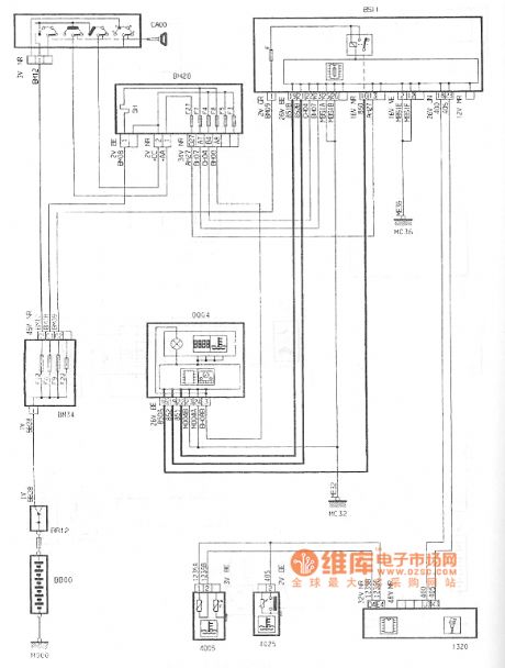 Dongfeng Peugeot Citroen Picasso 1.6L engine coolant temperature circuit diagram