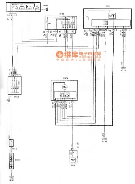 Dongfeng Peugeot Citroen Picasso 1.6L engine oil pressure circuit diagram