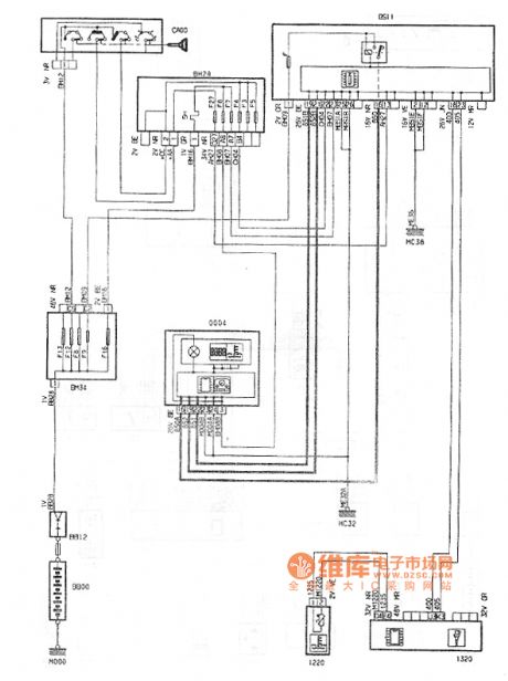 Dongfeng Peugeot Citroen Picasso 2.0L engine coolant temperature circuit diagram