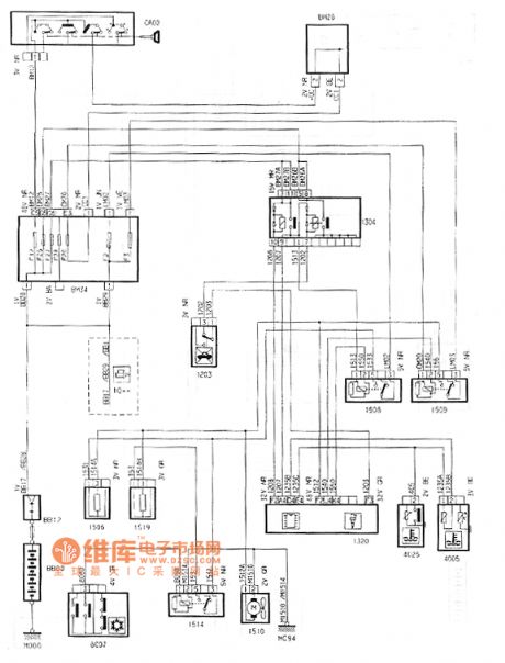 Dongfeng Peugeot Citroen Picasso 1.6L engine cooling system circuit diagram