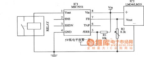 Thermal protection system circuit composed of MIC2951