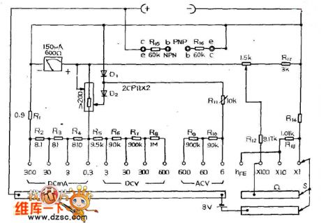 MF66 multimeter circuit diagram
