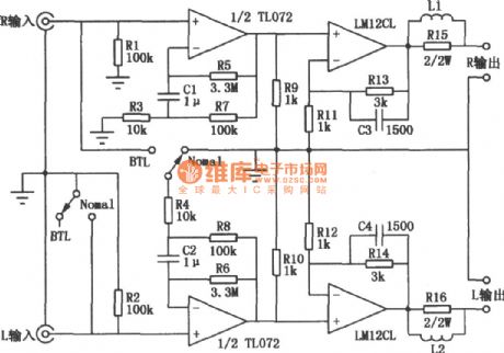 300W high-fidelity power amplifier circuit diagram