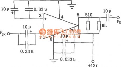 F1590 single supply with AGC wideband single op amp circuit diagram