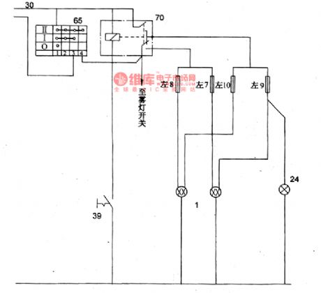 The principle circuit of Volga 3102 headlights