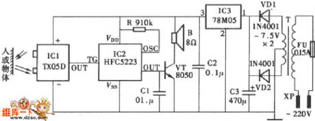 Using TX05D Infrared Control Door Bell Circuit