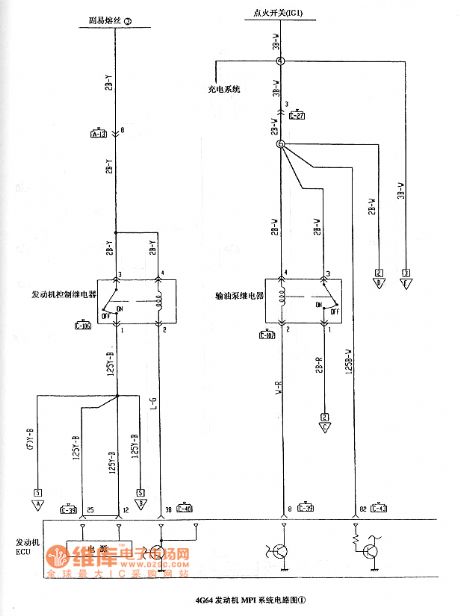 Liebao SUV 4G64 engine MPI system circuit diagram
