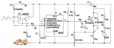 IGBT drive circuit diagram composed of 555 timer