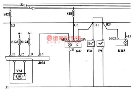 The ABS fault detecting circuit of Santana 20OOGSi