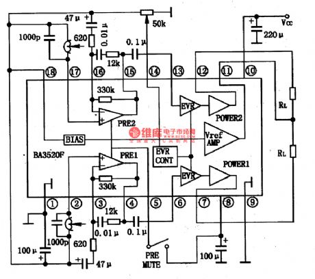 BA3520-the integrated reproducing circuit of single door stereo
