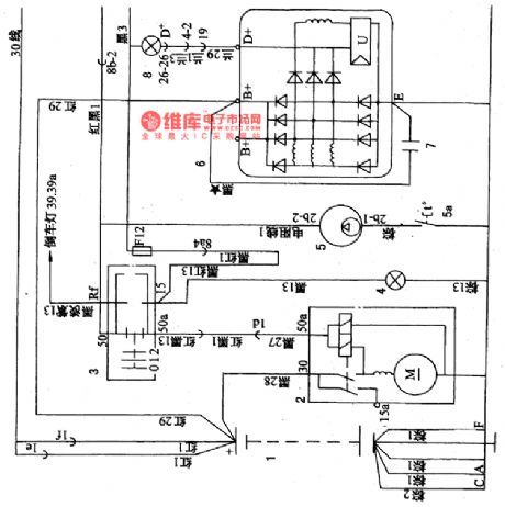 The starting and power supply circuit of Santana(chassis No. 3ZMP003182)