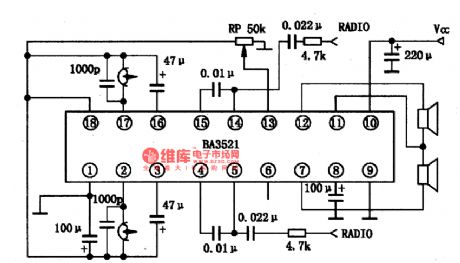 BA3521-the integrated circuit of stereo reproducing single door