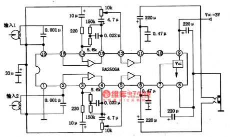 BA3506A-the integrated reproducing circuit of single door stereo