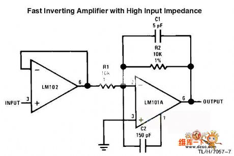 fast inverting amplifier with high input impedance circuit