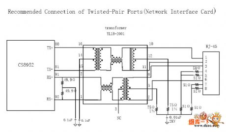 CS8952 Ethernet network interface circuit