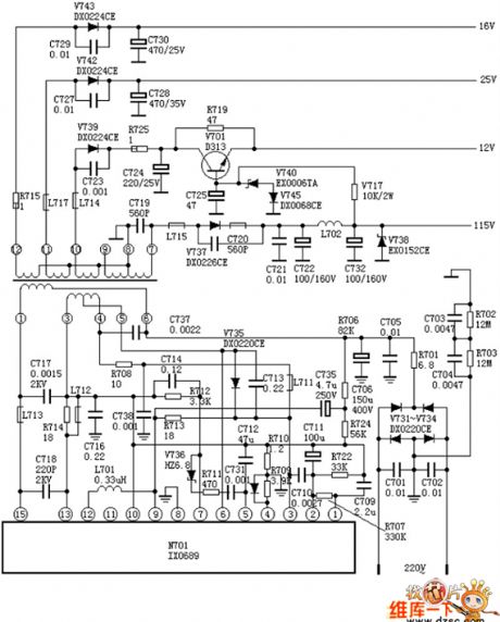 IX0689 switch power supply circuit