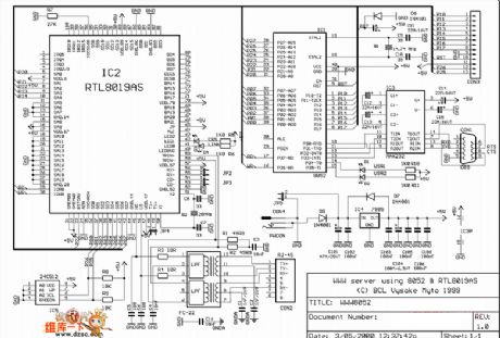 RTL8019 NIC circuit controlled by the 8052 single chip