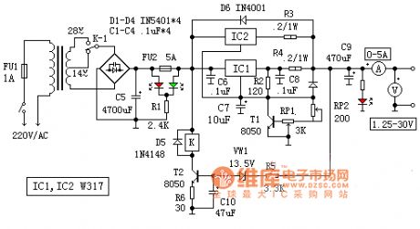 Adaptive adjustable power supply circuit diagram