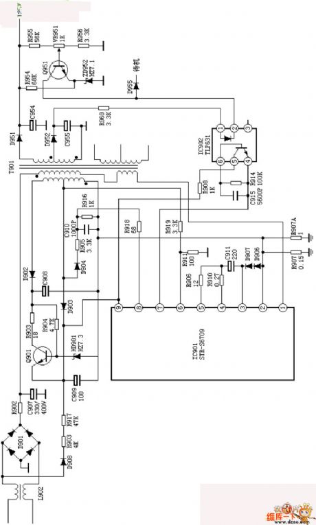 Hitachi A3P-B2 power supply (A4) circuit
