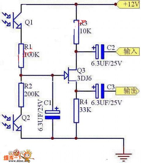 Light-control electronic potentiometer circuit