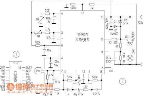 New TDH98072 dedicated pyroelectric infrared sensor circuit diagram