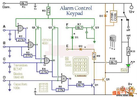 4-channel keyboard control circuit