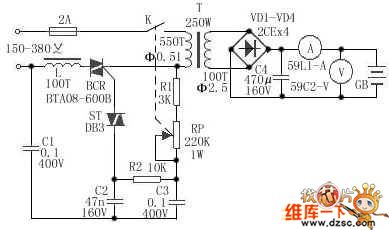 Adjustable car battery charger circuit
