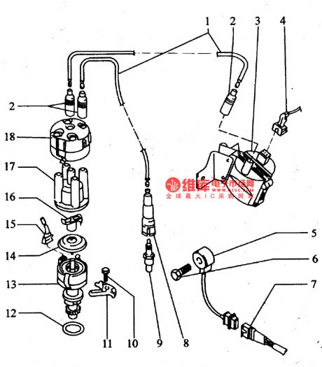 The igniting distributor circuit of Santana 2000GLi