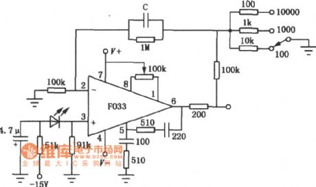 Sensitive signal amplifier circuit composed of F033