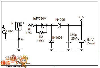 Power supply principle circuit without transformer