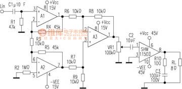 The amplifier circuit diagram using measuring amplifier circuit