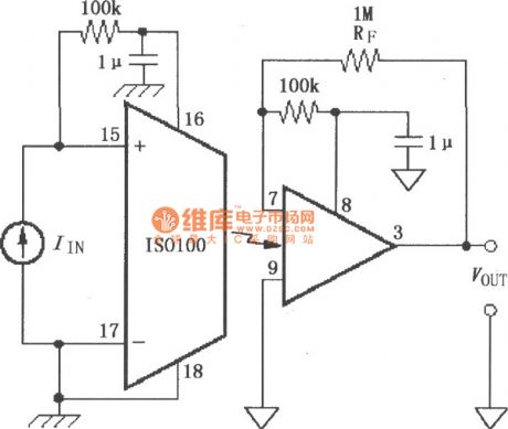 Bipolar noise treatment method circuit diagram composed of ISO100