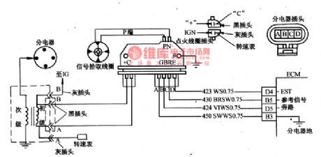 The component detection circuit of Daewoo ESPERO igniting system