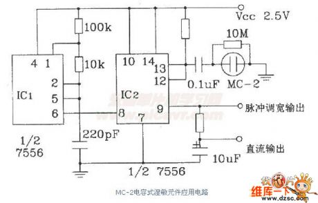 Capatitive Humidity Sensor Application Circuit