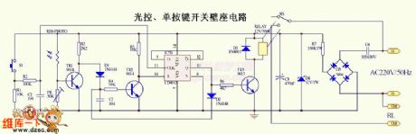 Light Control Single-Button Switch Wall Socket Circuit