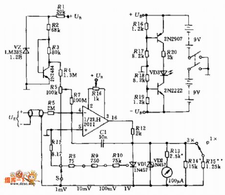 Millivoltmeter circuit