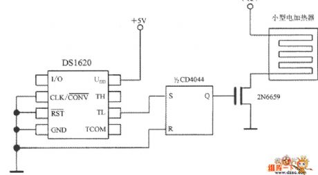 Small Electric Heater Temperature Control Circuit Composed Of Three-Wire Serial Interface Smart Temperature Sensor DS1620