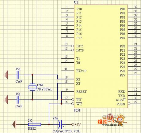 8051 SCM basic working circuit