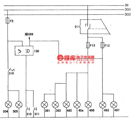 The light and signal circuit of DPCA-VOLCANE DC7140 ZX