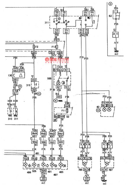 The light, signal and starting wiring circuit of DPCA-VOLCANE DC7140 ZX(2)