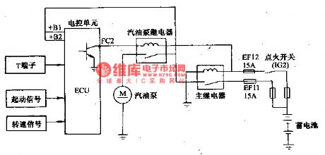 The oil pump control system circuit of Tianjin Xiali TJ710OE