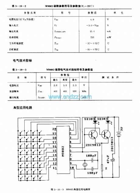 M9082(TV) infrared remote control transmitting microprocessor